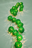 1 Set of Green 5cm Rattan Cane 50 Ball Battery Powered LONG 5m String Lights Christmas Gift Home V382-GREENRATTBALLBATT50