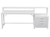 Artiss Computer Desk Home Office Study Table Desks w/Drawers Open Shelf White 160CM FUR-U-CD-MET160-WH-AB