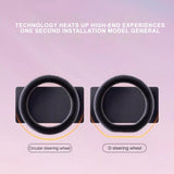 Furry Car Steering Wheel Cover with Gear Cover Soft Warm Non-Slip Car Decoration for Women and V1192-AZ-W-29475
