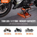 VEVOR Motorcycle Scissor Jack Lift 1100 lbs Wide Deck Hoist Stand for ATVs Bike V952-MTCSJJCSB1100QMRIV0