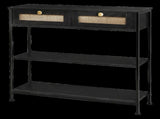 Levede Console Table with Drawers 3-Tier Slim Hallway Table 80cm Entryway Black CH1193-AU
