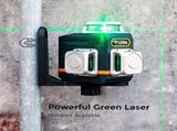 CIGMAN Laser Level Self Leveling 3x360&deg 3D Green Cross Line for Construction and Picture Hanging, V413-CM-701