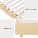 Artiss Bed Frame Double Size Floating Wooden Mattress Base Platform Timber ODIN WBED-ODIN-D-WD-AB