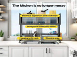 Over The Sink Dish Drying Rack Carbon Steel Dish Drainer Drying Rack 85cm Long Sink Caddy with Door V985-DISHDRYINGRACK