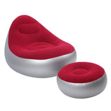 Inflatable Lounge Chair Folding Portable Blow Up Sofa with Footstool for Indoor Outdoor Balcony V1294-YM0901-3116250000411