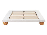 Artiss Queen Bed Frame with Boucle Upholstery and Solid Rubber Wood Legs BFRAME-G-DUNE-Q-BG-ABC