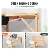 Wall Mounted Folding Table, Wall Mounted Drop Leaf Tables, Solid Wood Floating Desk for Dining, V952-FDBGZSMDB000O92SXV0