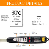 Digital Meat Thermometer Fork, Fast Read Grill Thermometer with LED Display and Stainless Steel V1188-WTJ-QDH-01573