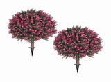 2 Pack Artificial Rose Boxwood Topiary Balls for Outdoor with Ground ,UV Resistance Faux Greenery V1366-AZ2-W-14417