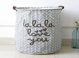 Laundry Basket Cotton Linen Foldable Round Dirty Clothes Storage Bag Folding Laundry Hamper for Home V1294-YM0512-3117220250012