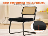 Rattan Chairs, Set of 2, Mid Century Modern Dining Chair, Upholstered Velvet Accent Chair with V952-TBYCYTERHS20VLE0IV0