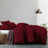 Royal Comfort Vintage Washed 100 % Cotton Quilt Cover Set Single - Mulled Wine ABM-10002591