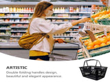 1Pc Multipurpose Black Plastic Storage Basket with Handles for Grocery and Seasoning Storage V1366-AZ2-W-19444