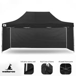 Gazebo Tent Marquee 3x4.5m PopUp Outdoor Wallaroo Black GAZ-POP-3X45-BK