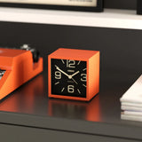 Newgate Cube Mantel Clock-Pumpkin Orange V398-NG-ALMCUB358PO