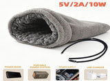 Heated Pet Bed with USB Power, Foldable Cat Dog Sleeping Bag with Soft Fleece, Adjustable V1341-ZY-ZNX8JESR-GREY