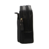 Pierre Cardin Mens Italian Leather Organizer Bag Toiletry Travel - Black V563-PC3619-BLACK
