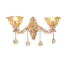 Rococo Gold Wall Sconce Floral Bedside Wall Lamp with Beveled Crystal Lighting for Hallway & Living V767-LT-X121