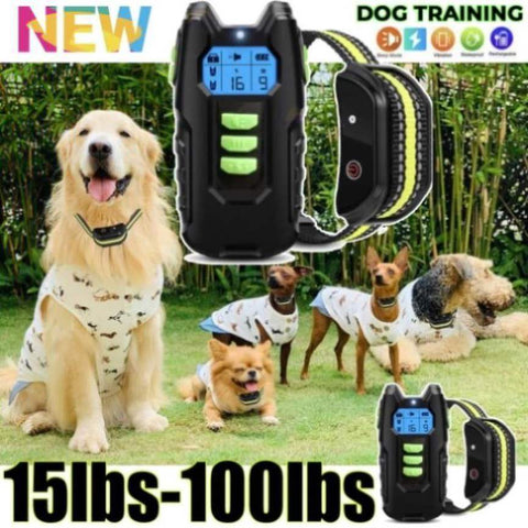 Electric Pet Dog Training Anti Bark Collar Sound Vibrate Auto Rechargeable NEW V201-DP240139