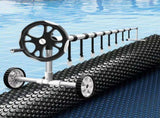 Aqua Buddy Pool Cover 500 Micron 6.5x3m w/ Roller 5.55m Swimming Pools Black Solar Blanket PC-65X30-LA-BK-BL-ROLLER