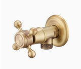 Antique Brass Faucet for Garden Hose, Fence, Bathroom & Outdoor Use Durable and Stylish Faucet V1107-113-16567-BRO-DUALOUTLETFAUCET
