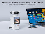 Handheld Pocket Camera 2.5K UHD, 180&deg Rotating Lens, Fill Light, 2000mAh Battery, No App Needed, V1107-CS-BXSSXJB