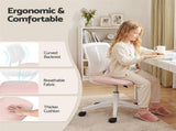 Artiss Ergonomic Office Chair Armless Study Chair Height Adjustable for Girls Boys Teens Pink OCHAIR-M-1006-PK