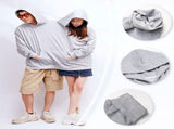 Funny Couple Hooded Sweatshirt, Unisex Casual Long Sleeve Pullover Loose Fit Top For Two People V1369-AZ3-W-21871