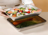 Stainless Steel Food Containers, With Clear Lids, Stackable Snack Storage Boxes, Deli Meat Keeper V1366-AZ2-W-12482