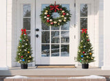 Artificial Topiary Cedar Trees, 2 Set 1219mm Faux Pine Shrubs Plants, Fake Silk Tree Look Real, Easy V952-XSRGXJS48YCXNM7Y5001V0