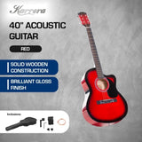 Karrera Acoustic Cutaway 40in Guitar - Red ACG40-RD