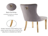 AADEN 4x Velvet Dining Chairs with Golden Metal Legs-Grey V226-SW1501GY-2