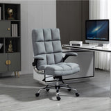 Soft Velvet Home Ergonomic Swivel Adjustable Tilt Angle and Flip-up Arms Office Chair V226-SW1601GY