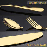 Gold Silverware Set for 8, 40-Piece Gold Flatware Set Stainless Steel Cutlery Kitchen Utensil Set V1258-DP02-C-1089
