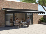 Motorised Outdoor Folding Arm Awning Retractable Sunshade Canopy Black 3.0m x 2.5m V63-842841