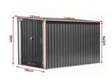 Giantz Garden Shed 118x238cm Lean To Bike Shelter Backyard Outdoor Storage SHED-WALL-4X8-BK-AB