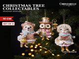 Christabelle 3 Victorian Animal Christmas Ornaments Assorted Novelty 10cm Xmas Tree Decorations 112_SHD2005