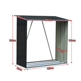 Wallaroo Wood Storage Shed Galvanized Steel - Black GSF-BSW-WSS-BK
