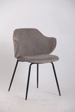 Set of 4 Dining Chairs with Corduroy Cord Fabric in Grey V563-68408_2X