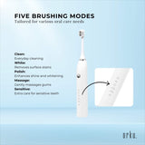 Sonic Electric Toothbrush White - Waterproof USB Charging 5 Modes 2 Heads Case V238-SUPDZ-32954516930640