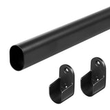 18-75" Oval Closet for Hanging Clothes Adjustable Closets Heavy Duty Black Poles Bar Closet V1107-127-10231-BLK4