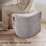 Ottoman Stool Linen Fabric Footstool Foot Rest Pouffe Pouf Seat - Dark Grey V274-FT-GQSST03-GY1