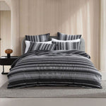 Platinum Collection Hunter Charcoal 100% Cotton Seersucker Quilt Cover Set Queen V442-LED-QUILTCS-HUNTER-CHARCOAL-QS