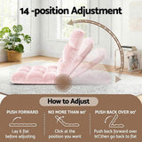 Artiss Floor Lounge Sofa Bed Flannel Fabric Pink FLOOR-SBL-M193-S-PK