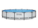 Bestway Swimming Pools 427cm x 107cm Steel Above Ground Round Backyard Pool Set White BW-POOL-R-427-56949
