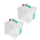 2Pcs 20L Folding Water Bucket PVC Portable Transparent Water Container with Spigot for Camping V1294-YM0523-3111210337211