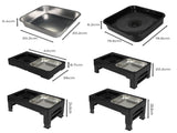 PaWz Elevated Pet Feeder 4 Height Adjustable PT1182-BK