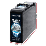 Giantz AGM Deep Cycle Battery 12V 135Ah Slim Box Portable Solar Caravan Camping BATTERY-C-SLIM-135