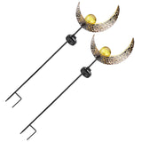 2Pcs Warm White Light Solar Light Iron Hollow Courtyard Night Lighting Decorating Lamp V1294-YM0901-3111200239411
