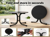 Gardeon 5PCS Outdoor Dining Set Table and Chairs Garden Patio Furniture Entwine Black ODF-DIN-5STFD-601-BK